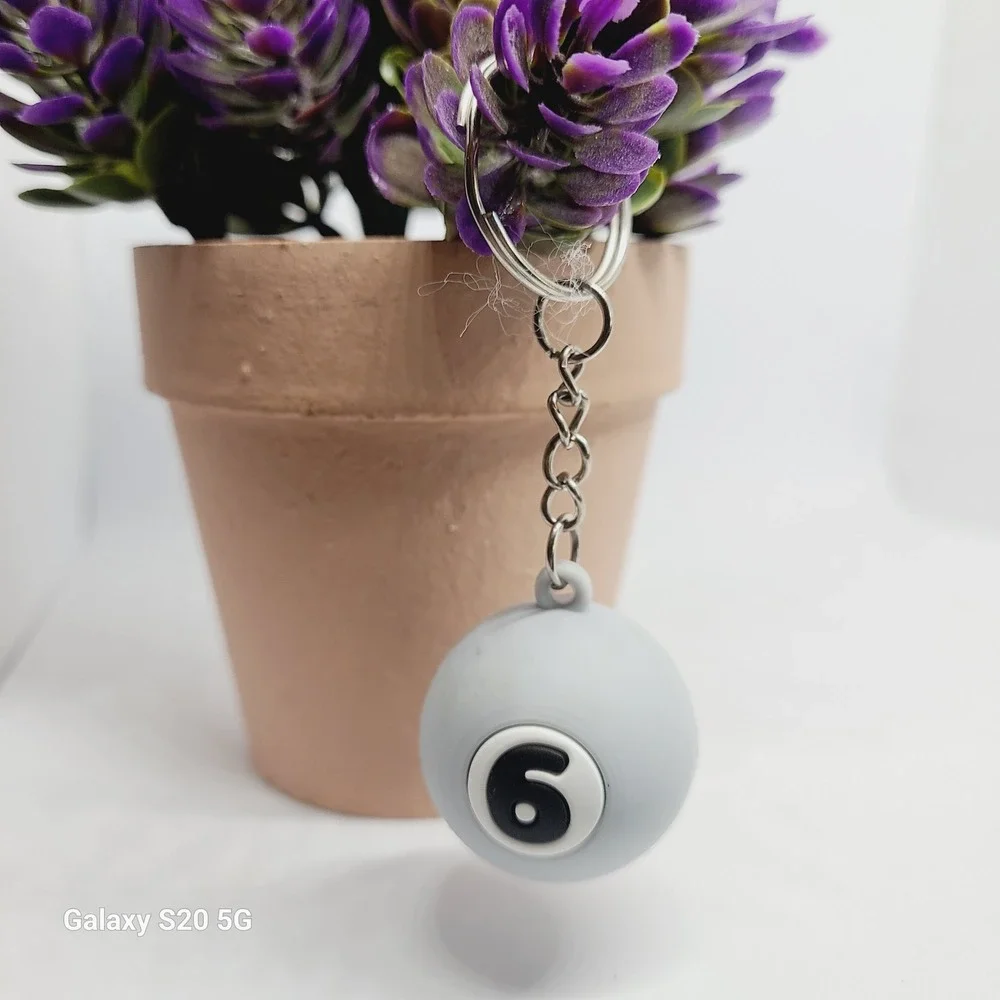 Billiard Ball Number 6 Keychain Men Accessories Collectible NEW‎ Gifts Holiday